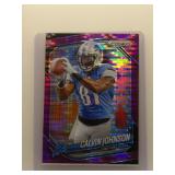 Calvin Johnson 2025 Prizm No Huddle Purple Disco