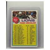 Lions Team Checklist 1973 Topps