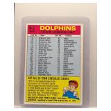 Dolphins Team Checklist 1974 Topps