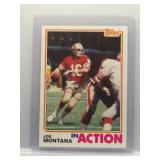 Joe Montana 1982 Topps In Action