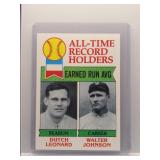 Dutch Leonard / Walter Johnson 1979 Topps ERA...