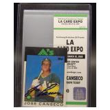 Jose Canseco 1986 Topps Traded RC Auto with COA
