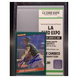 Jose Canseco 1986 Donruss Rookie Auto with COA