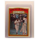 1972 Topps Playoffs Orioles Champs