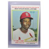 1978 Topps Lou Brock Record Breaker