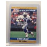 Barry Sanders 1990 Pro Set ROTY Blank Back Error