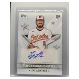 Zac Lowther 2022 Topps Baseball Stars rookie auto