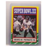 1986 Topps Super Bowl XX Bears vs Patriots