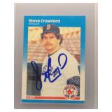 Steve Crawford 1987 Fleer auto