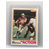 Joe Montana 1982 Topps In Action