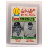 Nolan Ryan/Walter Johnson 1979 Topps All-Time...