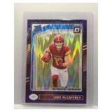 Luke McCaffrey 2024 Optic Purple Shock Rookie