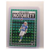 Ladd McConkey 2025 Mosaic Notoriety Green Prizm