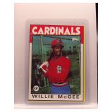 Willie McGee 1986 Topps Box Bottom HC
