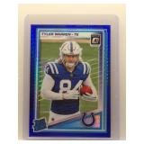 Tyler Warren 2025 Optic Rookie blue hyper