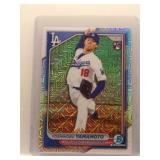 Yoshinobu Yamamoto 2024 Bowman Chrome Mojo Rookie