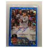 Korey Lee 2023 Topps Chrome Blue Wave Rookei...