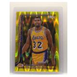 Magic Johnson 2025 Topps Chrome yellow raywave...