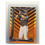 Derek Hill 2025 Topps orange/black stripe
