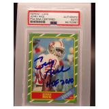 Jerry Rice 1986 Topps Reprint Card Auto PSA...