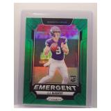 J.J. McCarthy Prizm Emergent rookie green ref.