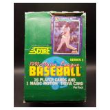 1991 Score Series 1 Baseball Box of 36 Sealed Pack