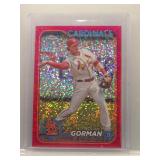Nolan Gorman 2024 Topps Chrome Magenta Speckle...
