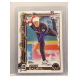 Tarik Skubal 2025 Topps holiday santa hat