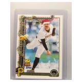Paul Skenes 2025 Topps holiday santa hat