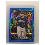 Cal Raleigh 2024 Topps Chrome blue logo ref. /150