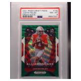 Justin Fields 2021 Prizm DP rookie green wave...