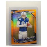 Tyler Warren 2025 Prizm rookie orange