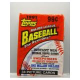 1991 Topps Baseball Sealed Cello Pack