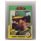 Claudell Washington 1975 Topps rookie cup