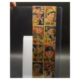 1948 Menko Japanese uncut sheet 8 cards *rare