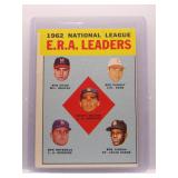 Sandy Koufax, Drysdale, Gibson 1963 Topps leaders