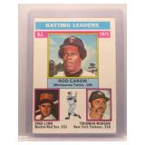 Rod Carew, Lynn, Munson 1976 Topps leaders