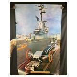 Vintage Fly Navy Poster Condition issues 25ï¿½x38ï¿½