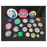 25 Assorted Vintage Political Pins/Buttons Lot 1