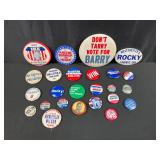 25 Assorted Vintage Political Pins/Buttons Lot 3