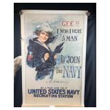 Vintage US Navy Recruiting Poster 25ï¿½x38ï¿½