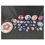 30 Assorted Vintage Political Pins/Buttons Lot 4
