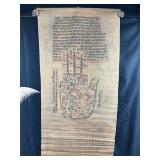 1969 Cali-Cloth Calendar w Indic palmistry diagram