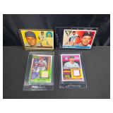 4 Assorted Baseball Cards Vintage and Modern