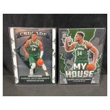 2 Giannis Antetokounmpo Milwaukee Bucks Cards