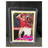 Mike Trout Game Used 1989 Topps Relic