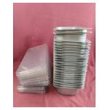 30 plastic containers with lids 13.5 x 2 x 6