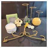 Assorted items, candle holder,  wall decor,