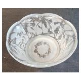 vintage KIG Indonesia frosted glass bowl with a