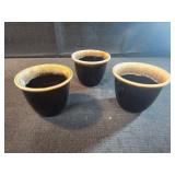 3 Pfaltzgraff Gourmet Brown Drip Custard Cup,